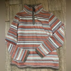New! North River Fleece 3/4 Zip Striped Top